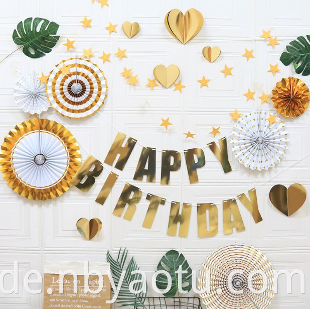 Pastell Macaroon Paper Banner Garland Fan Party Dekoration Alles Gute zum Geburtstag Party Set